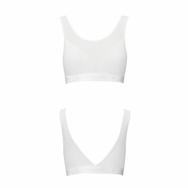 Топ з прозорою вставкою Passion PS002 TOP L, white - Зображення 4