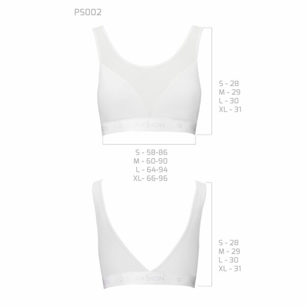 Топ з прозорою вставкою Passion PS002 TOP M, white - Зображення 5