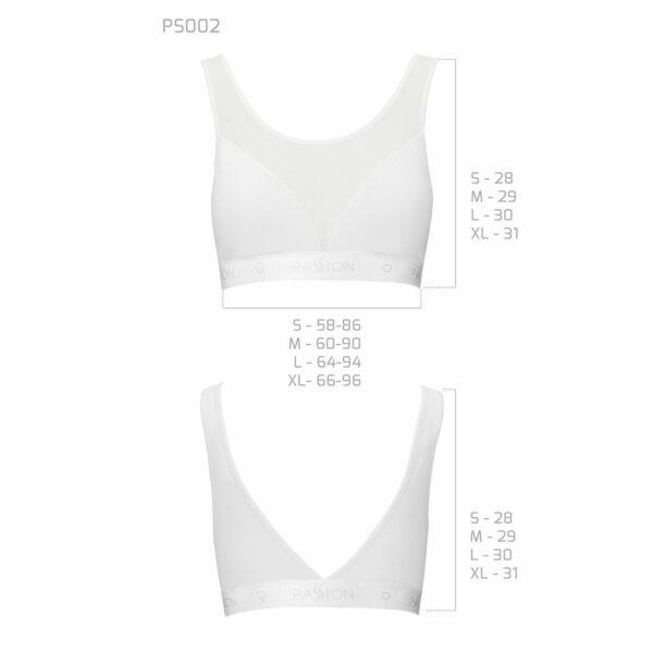 Топ з прозорою вставкою Passion PS002 TOP S, white - Зображення 5