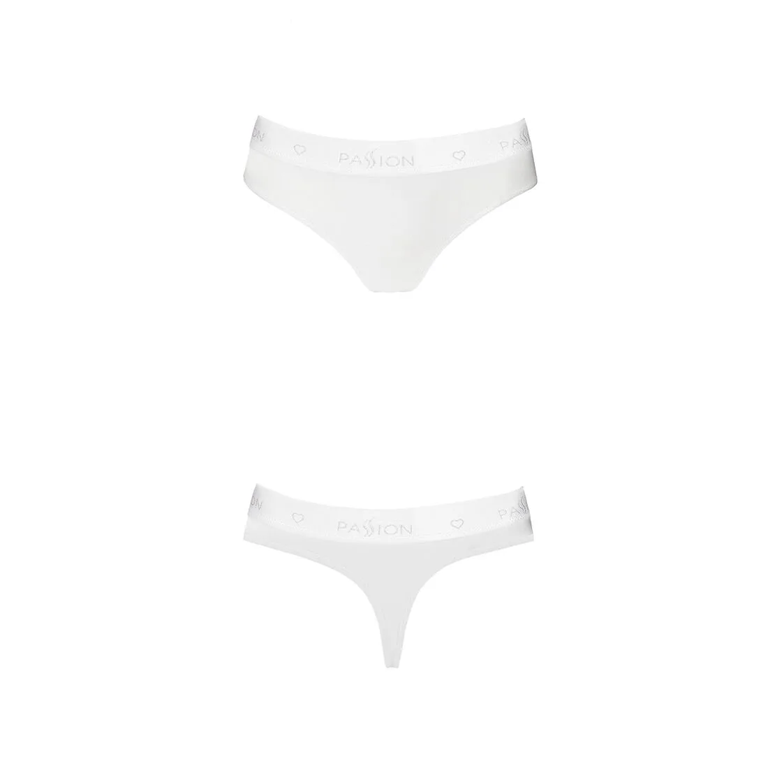 Трусики-бразиліана з бавовни Passion PS005 PANTIES M, white - Зображення 5
