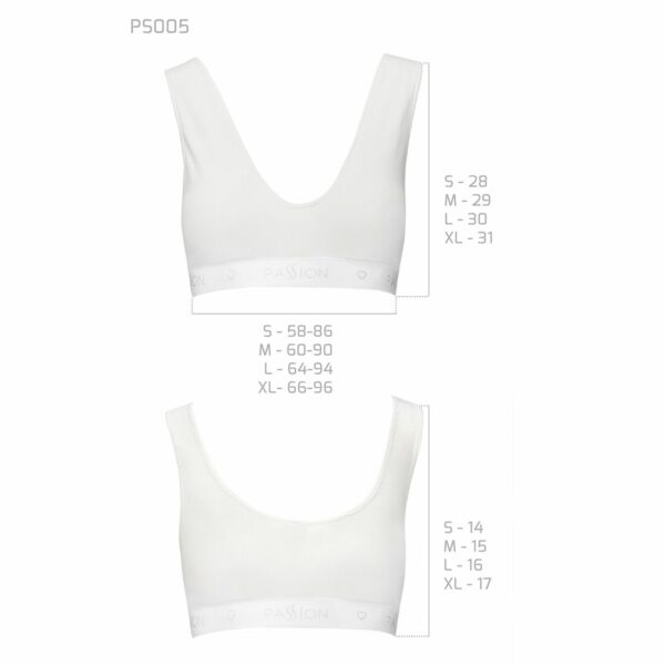 Спортивний топ з еластичної бавовни Passion PS005 TOP L, white - Зображення 6