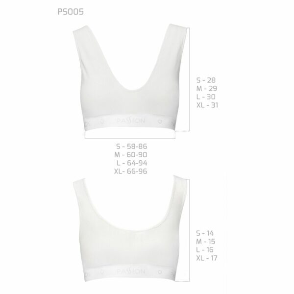 Спортивний топ з еластичної бавовни Passion PS005 TOP M, white - Зображення 6