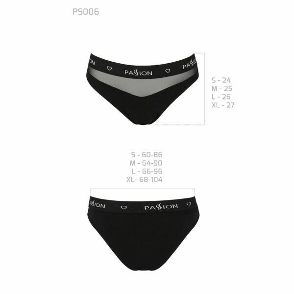 Трусики з прозорою вставкою Passion PS006 PANTIES L, black - Зображення 6