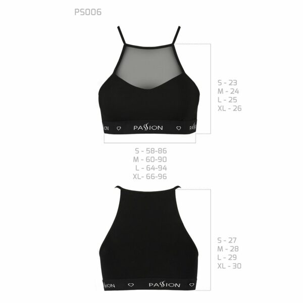 Спортивний топ з прозорою вставкою Passion PS006 TOP L, black - Зображення 6