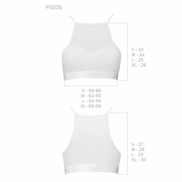 Спортивний топ з прозорою вставкою Passion PS006 TOP M, white - Зображення 5