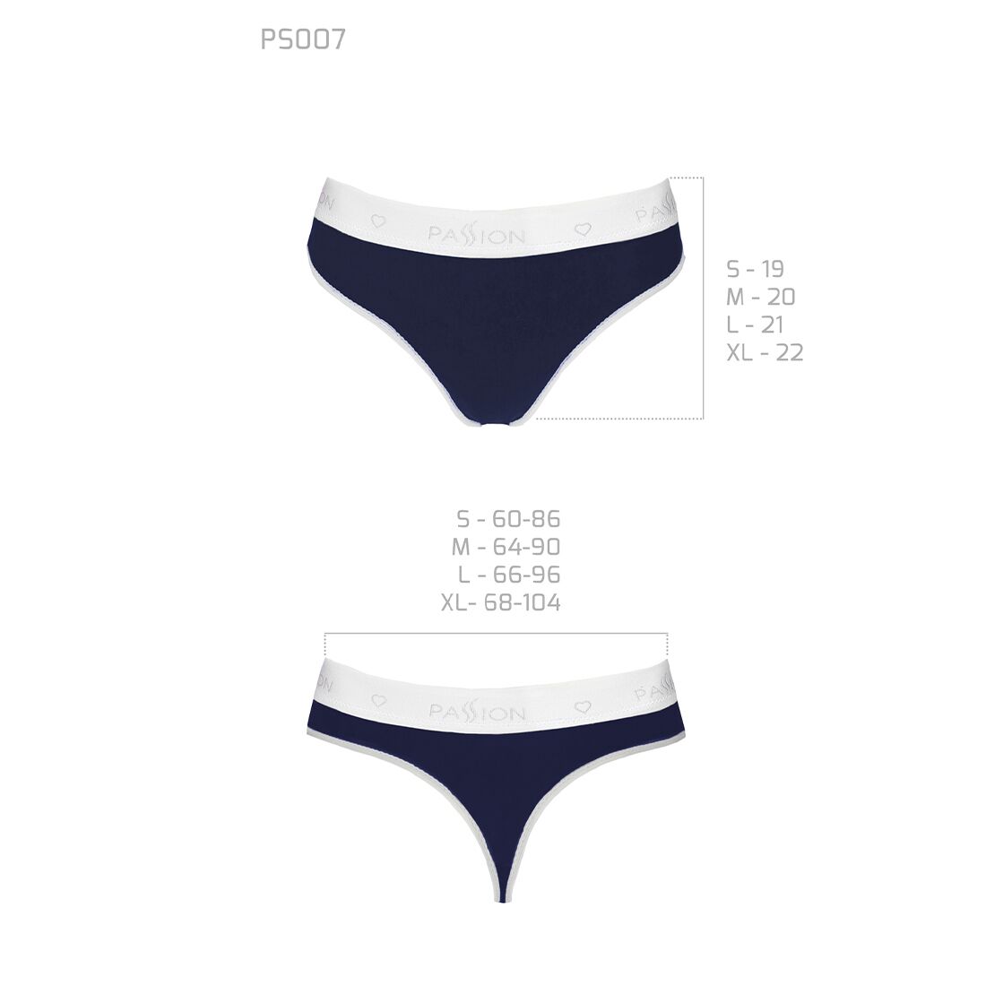 Спортивні трусики-стрінги Passion PS007 PANTIES L, navy blue - Зображення 6