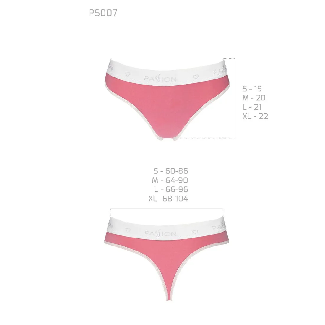 Спортивні трусики-стрінги Passion PS007 PANTIES XL, pink - Зображення 5