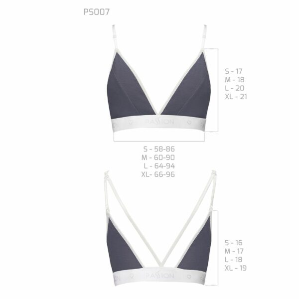 Спортивний топ з подвійними бретелями Passion PS007 TOP S, dark grey - Зображення 5