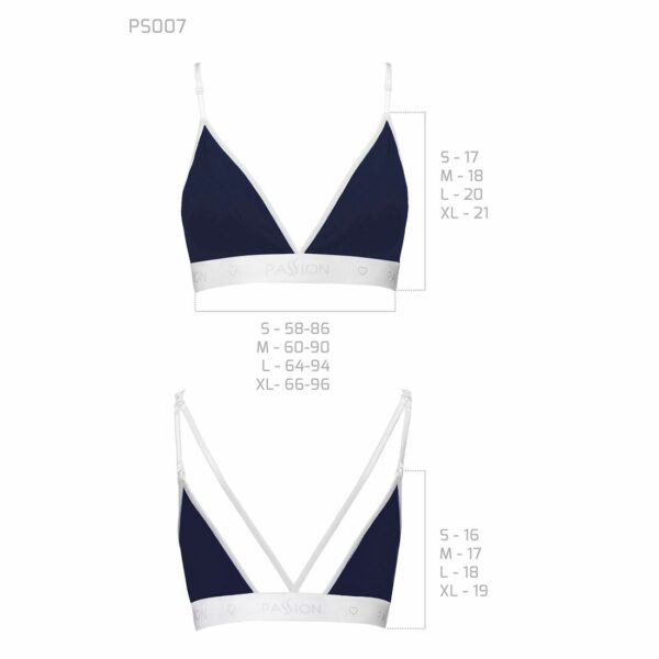 Спортивний топ з подвійними бретелями Passion PS007 TOP S, navy blue - Зображення 6