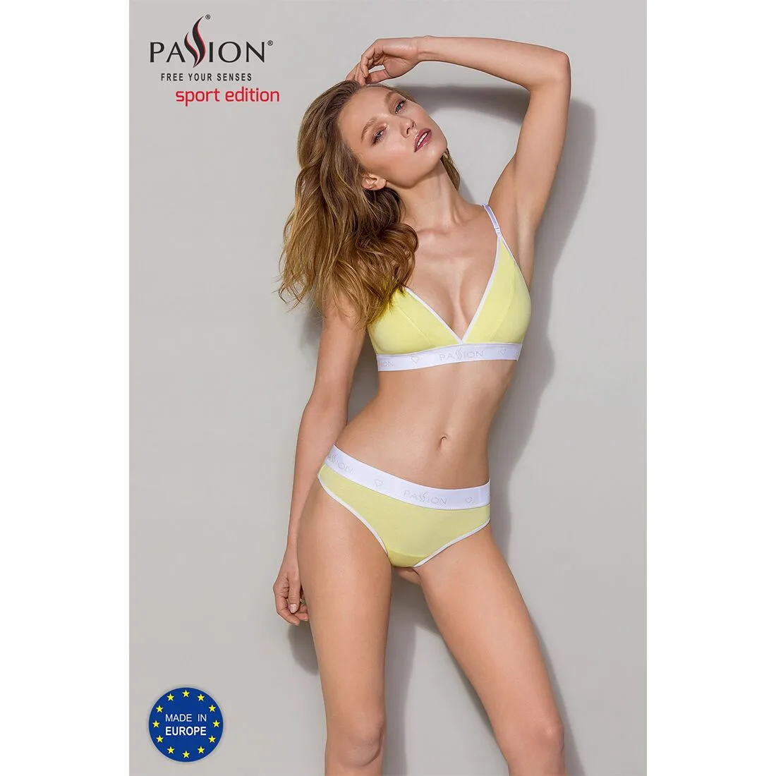 Спортивний топ з подвійними бретелями Passion PS007 TOP M, yellow - Зображення 3