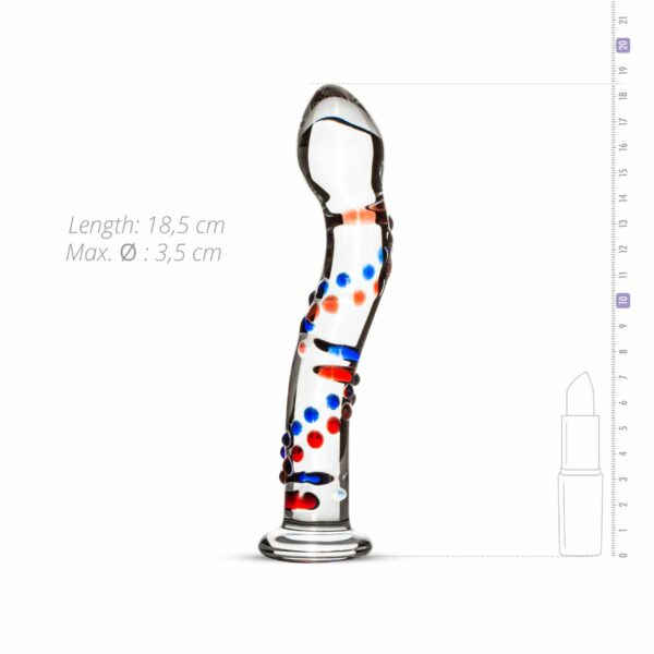 Скляний дилдо з вигинами і малюнком Gildo Glass Dildo No. 3 - Зображення 5
