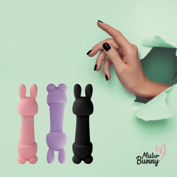 Мінівібратор FeelzToys Mister Bunny Pink з двома насадками - Зображення 6