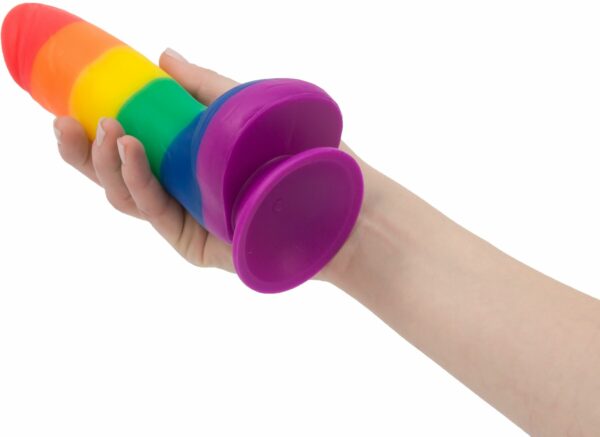 Райдужний фалоімітатор ADDICTION - JUSTIN - 8 "- RAINBOW, 20,3 см, силікон, вібропуля в подарунок - Зображення 5