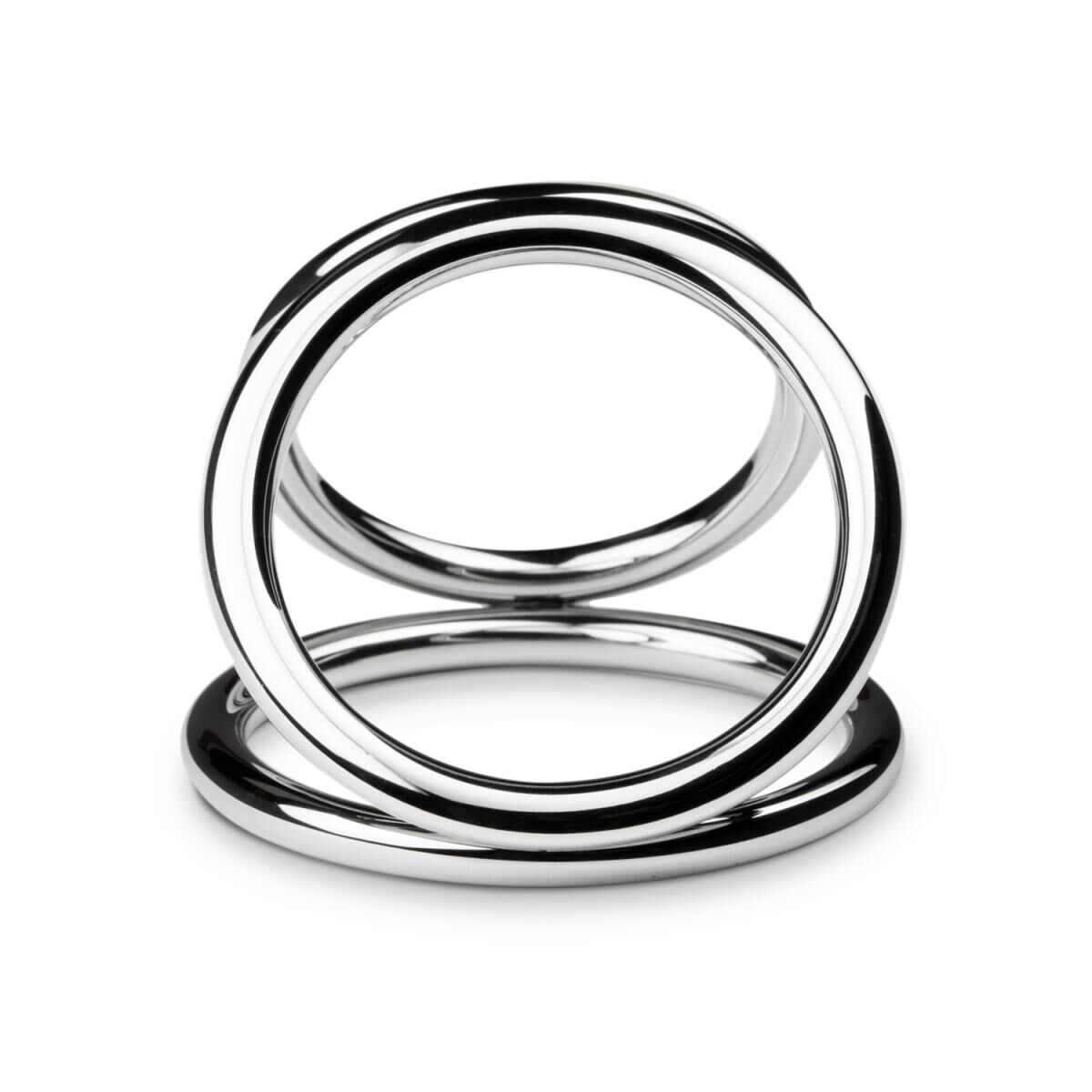 Потрійне ерекційне кільце Sinner Gear Unbendable – Triad Chamber Metal Cock and Ball Ring – Medium - Зображення 3