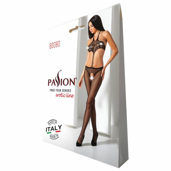 Відкритий бодістокінг Passion BS080 black - Зображення 9