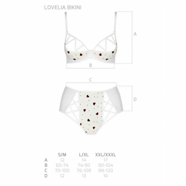 Еротичний комплект з малюнком Passion LOVELIA BIKINI S/M, white - Зображення 5