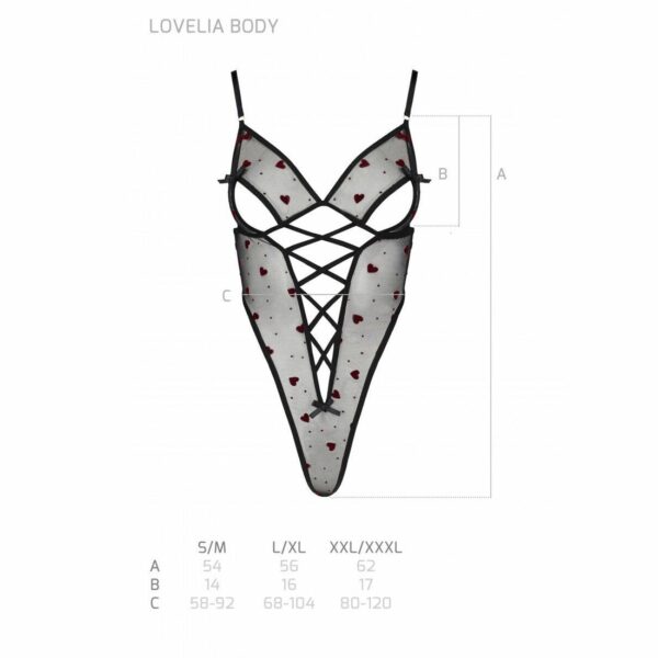 Еротичний боді з малюнком Passion LOVELIA BODY L/XL, black - Зображення 7