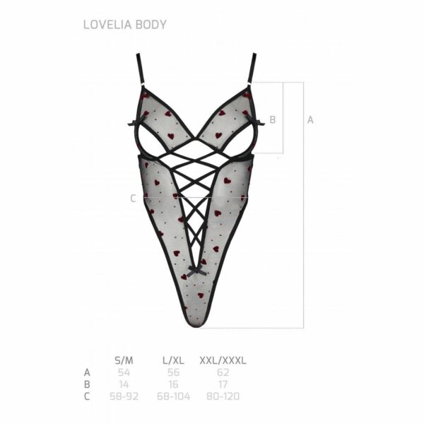 Еротичний боді з малюнком Passion LOVELIA BODY S/M, black - Зображення 7