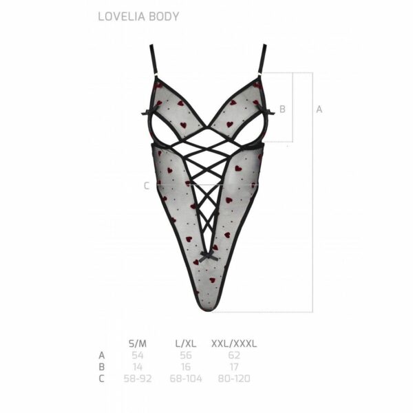 Еротичний боді з малюнком Passion LOVELIA BODY XXL/XXXL, black - Зображення 7