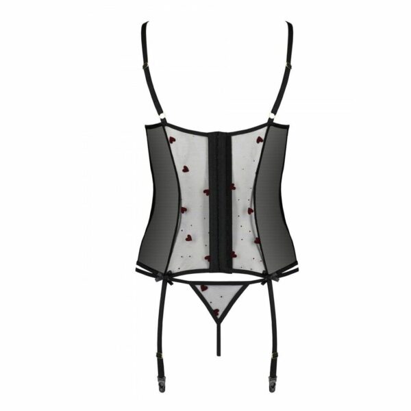 Корсет з підв'язками, стрінги Passion LOVELIA CORSET S/M, black - Зображення 6