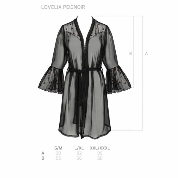 Повітряний пеньюар Passion LOVELIA PEIGNOIR L/XL, black - Зображення 7