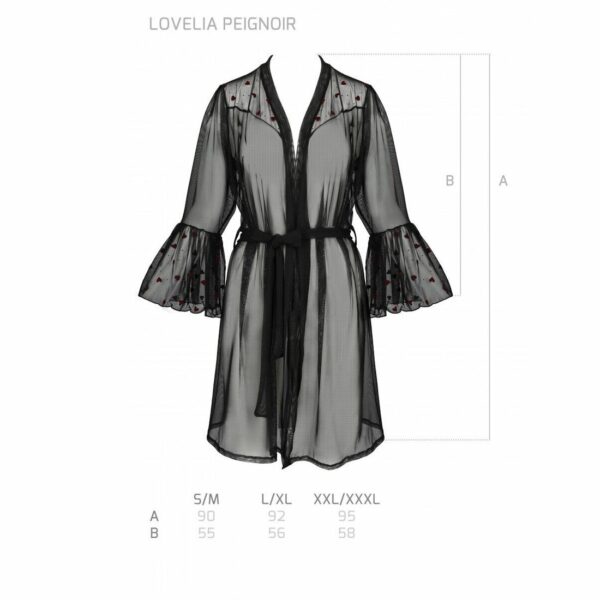 Повітряний пеньюар Passion LOVELIA PEIGNOIR S/M, black - Зображення 7