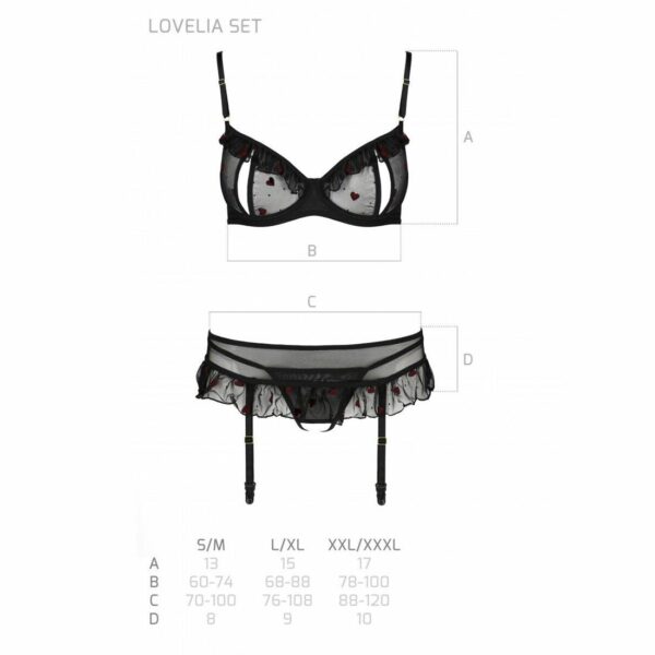 Сексуальний комплект з поясом для панчіх Passion LOVELIA SET L/XL, black - Зображення 7