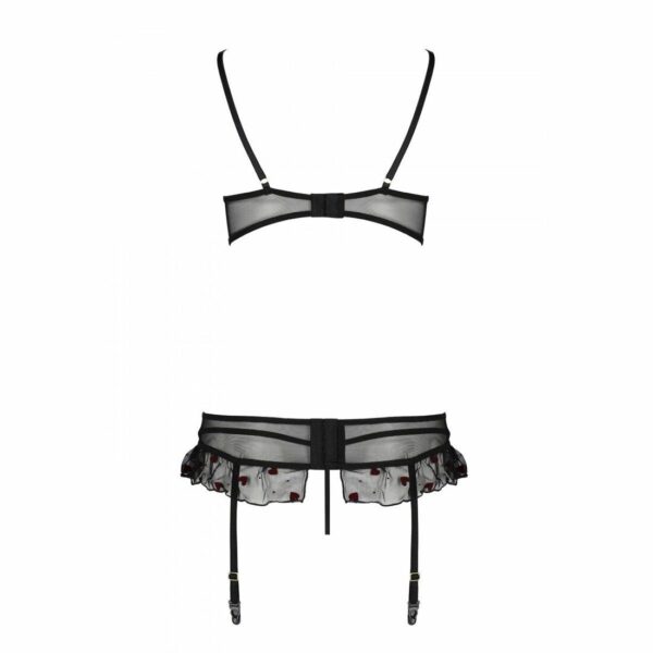 Сексуальний комплект з поясом для панчіх Passion LOVELIA SET L/XL, black - Зображення 6