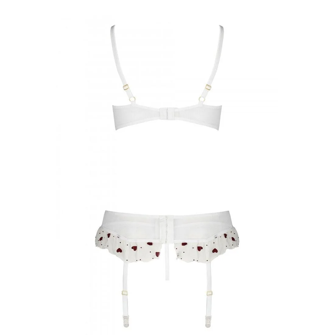 Сексуальний комплект з поясом для панчіх Passion LOVELIA SET L/XL, white - Зображення 6