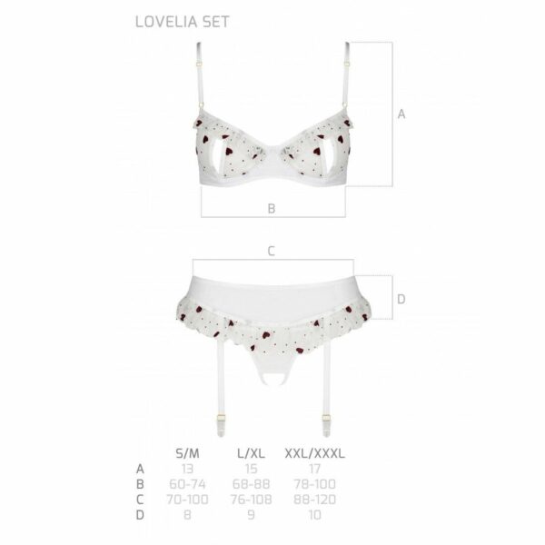 Сексуальний комплект з поясом для панчіх Passion LOVELIA SET L/XL, white - Зображення 7