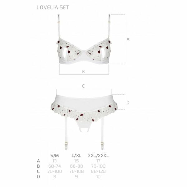 Сексуальний комплект з поясом для панчіх Passion LOVELIA SET S/M, white - Зображення 7