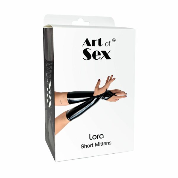 Вінілові міттинки Art of Sex - Lora короткі, размер M, колір чорний - Зображення 3