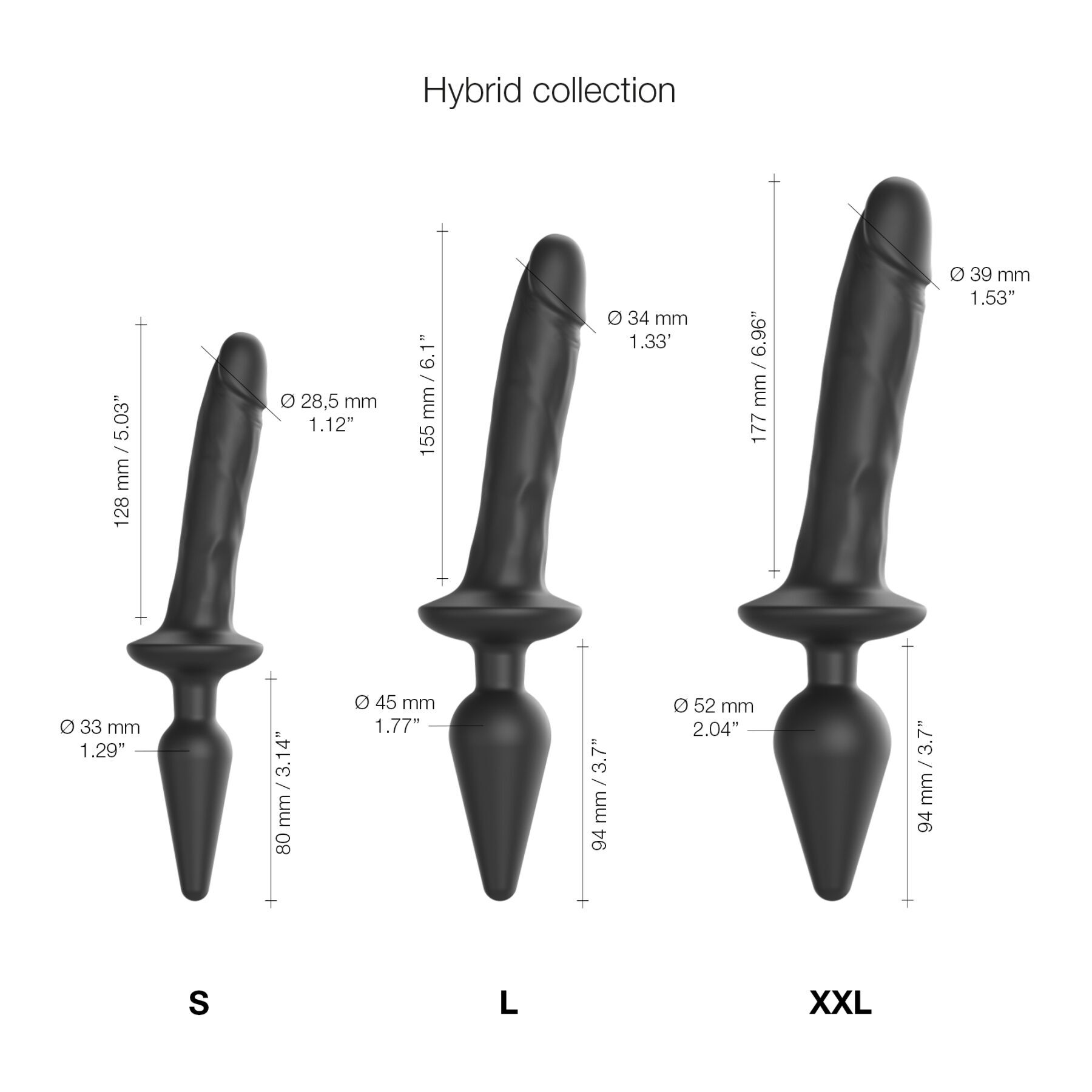 Анальна пробка з дилдо Strap-On-Me SWITCH PLUG-IN REALISTIC DILDO BLACK - L (м'ята упаковка) - Зображення 5