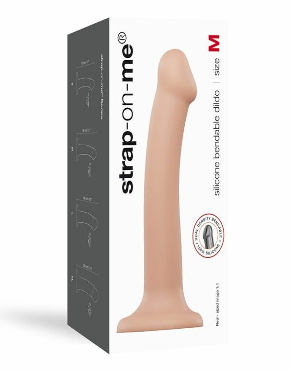 Насадка для страпона Strap-On-Me Dual Density Dildo Flesh M (м'ята упаковка) - Зображення 5
