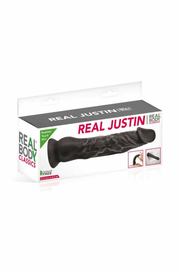 Фалоімітатор із присоскою Real Body — Real Justin Black (м'ята упаковка!!!) - Зображення 3