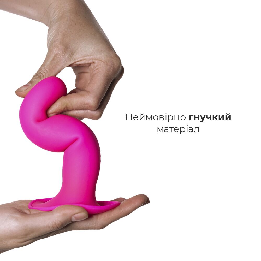 Дилдо з присоскою Adrien Lastic Hitsens 4 Pink, відмінно для страпона, діаметр 3,7см, довжина 17,8см - Зображення 3