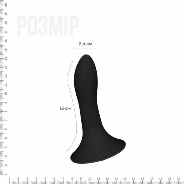 Дилдо з присоскою Adrien Lastic Hitsens 5 Black, відмінно для страпона, діаметр 2,4 см, довжина 13см - Зображення 2