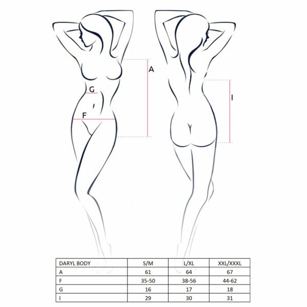 Боді з дуже глибоким декольте Passion DARYL BODY S/M, black - Зображення 7