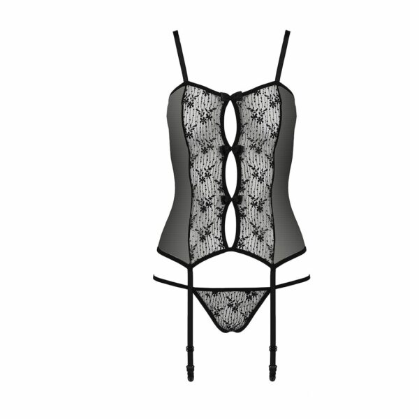 Розпродаж!!! Корсет з пажами GRACIA CORSET black S/M - Passion, трусики, напівпрозорий - Зображення 5