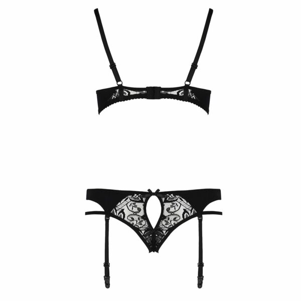 Комплект білизни Passion PAULINE SET XXL/XXXL, black, стрепи, ліф, стрінги і пояс для панчох - Зображення 6