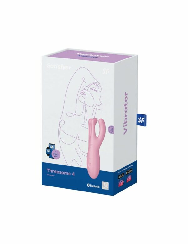Кліторальний смарт-вібратор Satisfyer Threesome 4 Pink з трьома пальчиками - Зображення 4