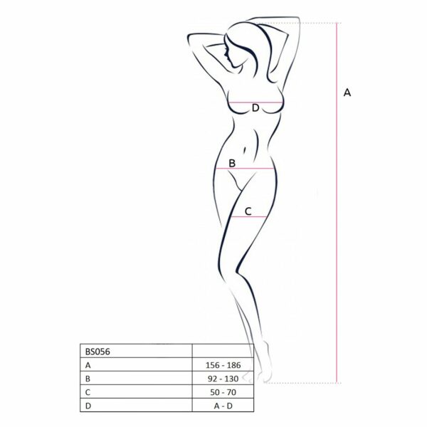 Бодістокінг Passion BS056 white, комбінезон, імітація панчох - Зображення 4