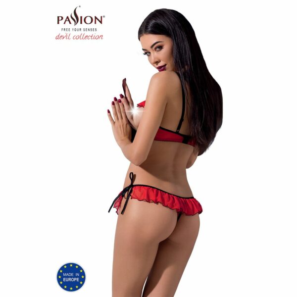 Комплект білизни Passion Exclusive CHERRY SET OpenBra L/XL, red, відкритий ліф, трусики-спідничка - Зображення 2