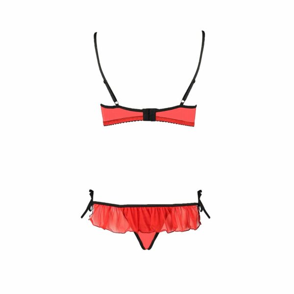 Комплект білизни Passion Exclusive CHERRY SET OpenBra L/XL, red, відкритий ліф, трусики-спідничка - Зображення 6