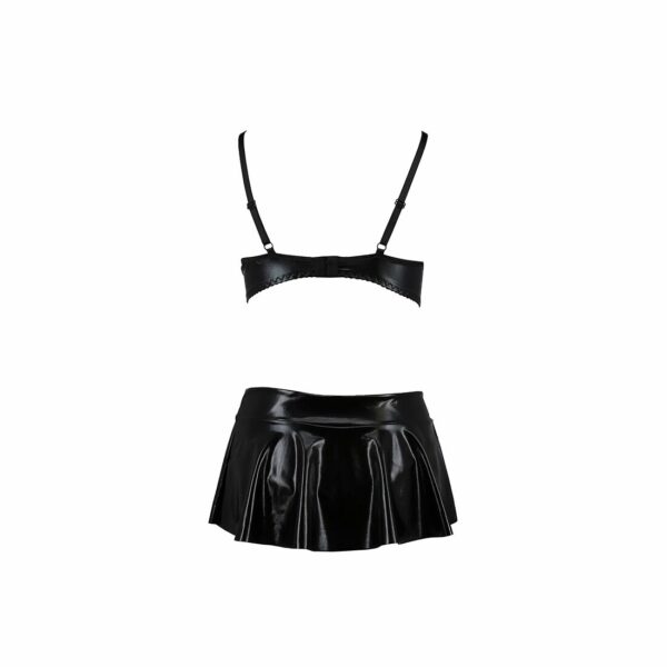 Комплект білизни під латекс Passion DEBY SET S/M, black, ліф, мініспідничка, стрінги - Зображення 4
