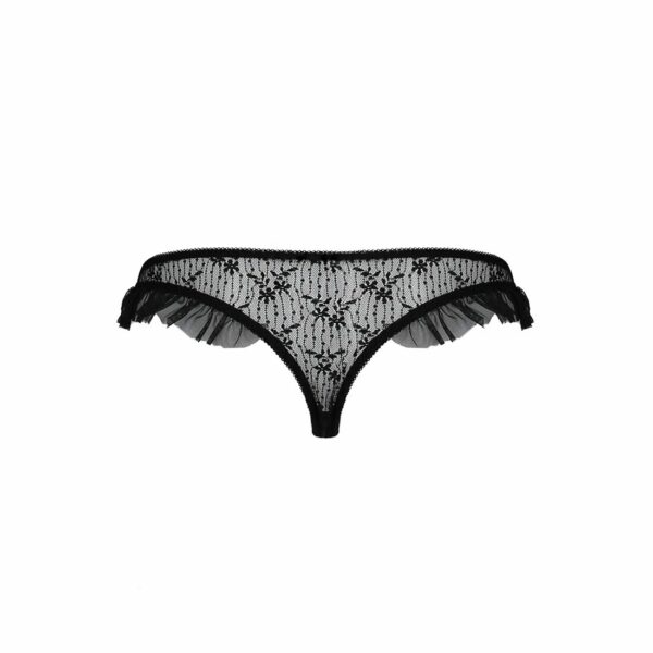 Трусики з оборками Passion Exclusive DONIA THONG XXL/XXXL, black - Зображення 6