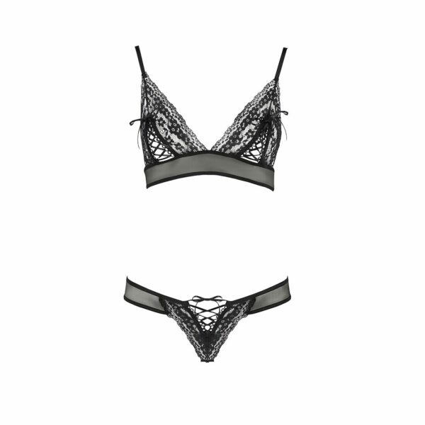 Комплект білизни Passion ERZA SET S/M, black, ліф і трусики - Зображення 3