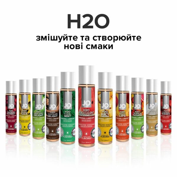 Змазка на водній основі JO H2O — Watermelon (30 мл) без цукру, рослинний гліцерин - Зображення 5