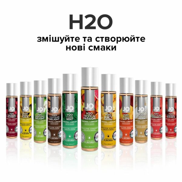Змазка на водній основі JO H2O — Tropical Passion (30 мл) без цукру, рослинний гліцерин - Зображення 5