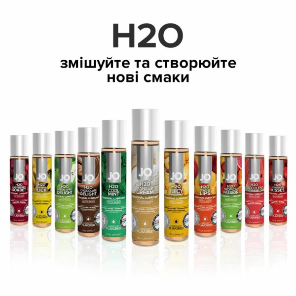 Змазка на водній основі JO H2O — Vanilla Cream (30 мл) без цукру, рослинний гліцерин - Зображення 5